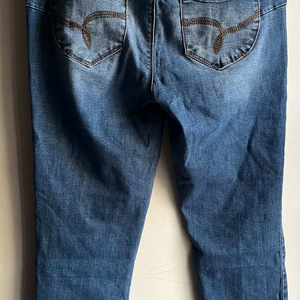 YMI Women's Distressed Skinny Jeans - Blue - Picture 5 of 7